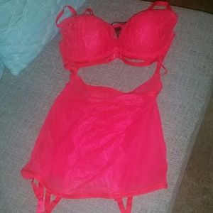 Sexy red lace Victorias Secret teddy lingerie